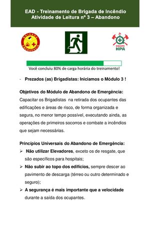 Módulo 3 Manual De Abandono De Emergência E Operações Da Brigada