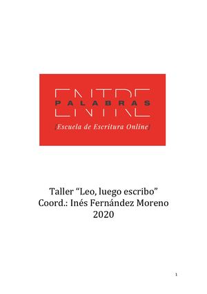 Antologia del taller "Leo, luego escribo" /2020