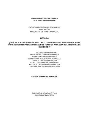 HISTORIA SEGUN MARC BLOCH