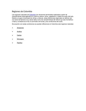 Regiones De Colombia