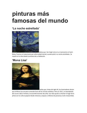 Pinturas Más Famosas Del Mundo