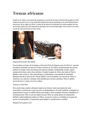 Historia De Las Trenzas Africanas