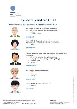 Guide du candidat international UCO