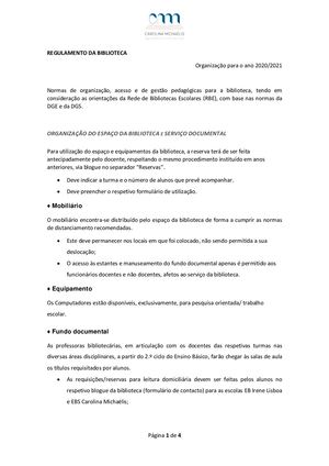 Regulamento das Bibliotecas AECM 2020 2021