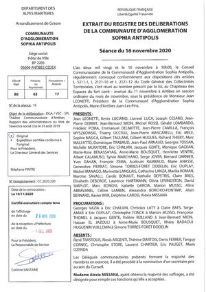 CC 2020 220 DLP - SPL Théâtre Communautaire D'Antibes - Rapport Des Administrateurs 2019
