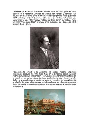 Guillermo Da Re, pintor de temas históricos