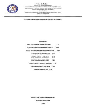 Guias General Comunidad De Aprendizaje 2°iesam MyC
