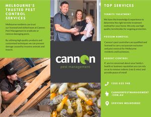 Cannon Pest Management Melbourne Brochure