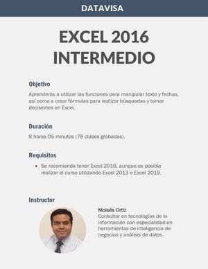 Datavisa Excel 2016 Intermedio