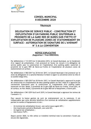 21- NOTICE+PROJETDELIB - Avenant N°3 Au Contrat De DSP Du Parking Souterrain INDIGO