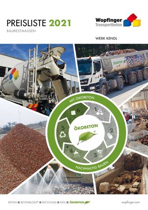 Preisliste Baurestmassen Kendl 2021