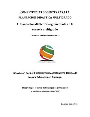 Taller Planeacion Didactica Multigrado Revisada Planeacic3b3n Argumentada
