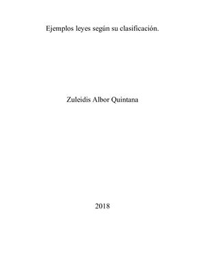 Ejemplos Leyes Según Su Clasificación