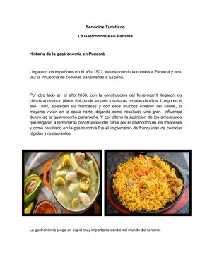 Servicios Turísticos, Gastronomía Panameña