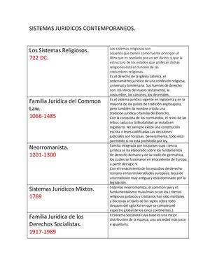 Sistemas Juridicos Contemporaneos