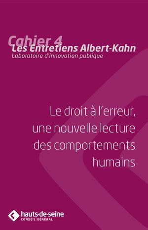 Cahier 4 : Le droit à l'erreur, une nouvelle lecture des comportements humains