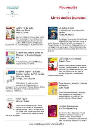 Biblio Livres Audio Jeunesse 2020