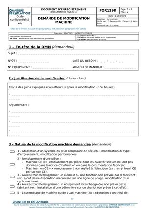 FOR1298 Rév 1 - Demande Modification Machine