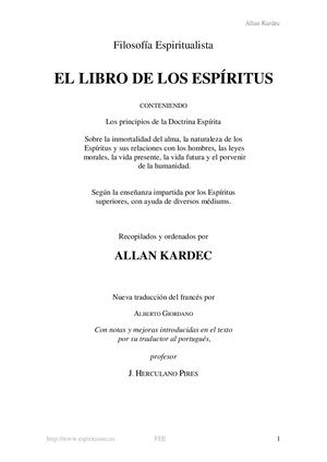 EL LIBRO DE LOS ESPÍRITUS