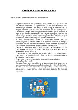 Características De Un Ple