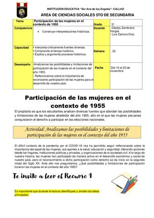 Semana 33 Ccss 5°sec