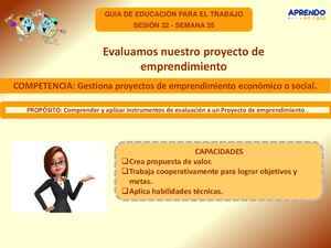 Semana 35 - Evaluamos nuestro proyecto de emprendimiento