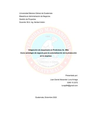 Caso De Estudio Integracion De Maquinaria De Lacteos