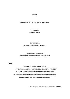 Interrogatorios Y Contrainterrogatorios Modulo Iv
