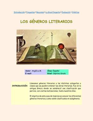 Caza de Tesoros_Los Géneros Literarios