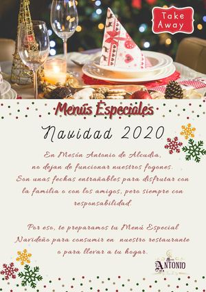 Menús Especiales Navidad 2020 - Mesón Antonio