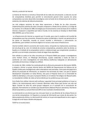 Historia Y Evolución De Internet Calameo