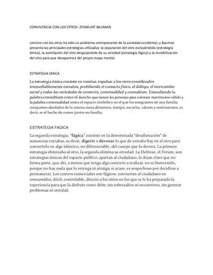 Convivencia Con Los Otros- Zygmunt Bauman