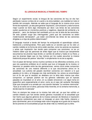 El lenguaje musical a través del tiempo