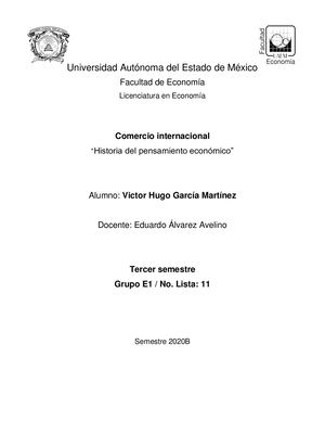 Historia Del Pensamiento Económico COMERCIO