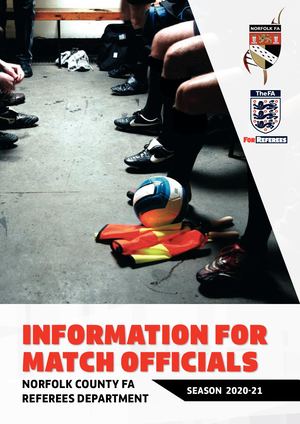 Norfolk FA Information For Match Officials Season 2020 21