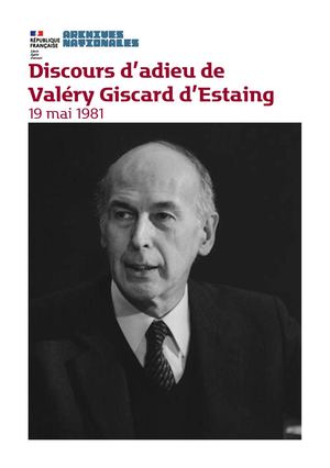 Discours d'adieu de Valéry Giscard d'Estaing