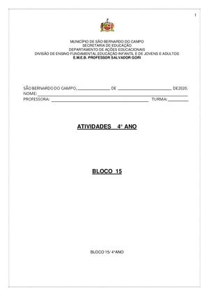 4ºs Anos Bloco 15 Ok