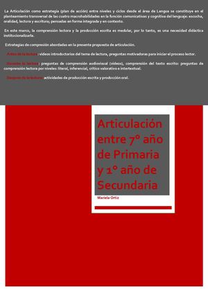 Articulación entre Séptimo grado de Primaria y Primer año de Secundaria