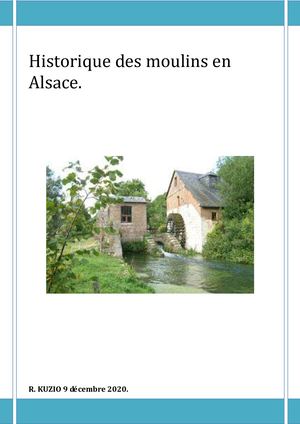 Historique Des Moulins En Alsace