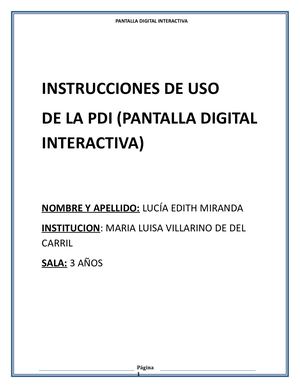 Instrucciones De Uso De Pdi