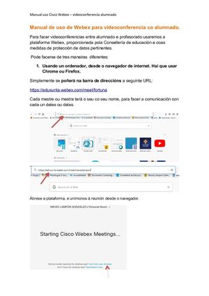Manual De Uso De Webex Para Videoconferencia Co Alumnado