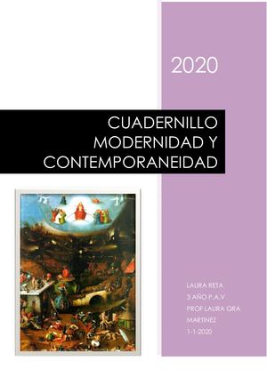 Cuadernillo Modernidad Y Contemporaneidad