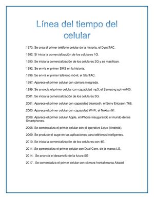 Línea Del Tiempo Del Celular