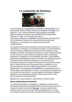 La Conquista De America