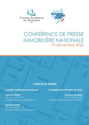 Conférence de presse immobilière - Décembre 2020