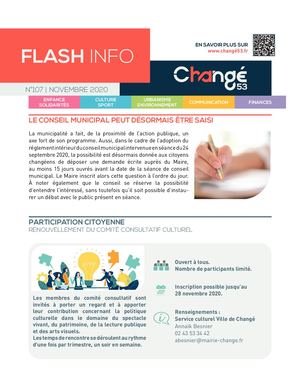FLASH INFO N°107 NOVEMBRE 2020