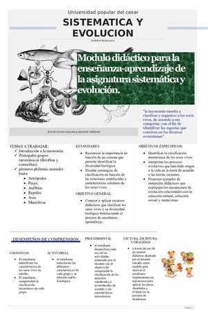 Modulo Didactico, Sistematica Y Evolucion