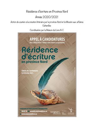Résidence Écriture Province Nord