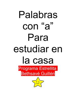 Palabras Con La A Para Estudiar En La Casa
