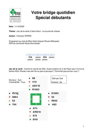 237. Solution Debutants François Terrie 11 12 2020